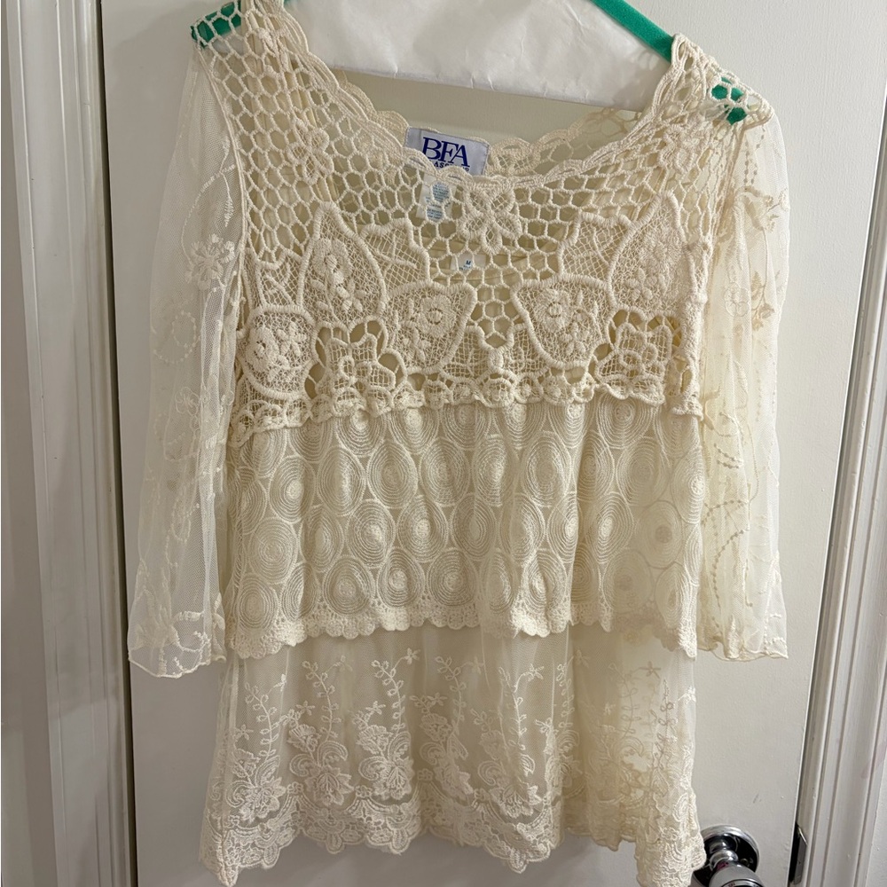 Classic Cream Lace Blouse